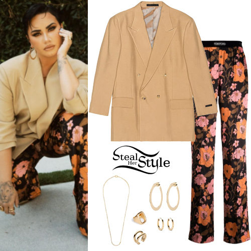 Beige Blazer, Floral Pants