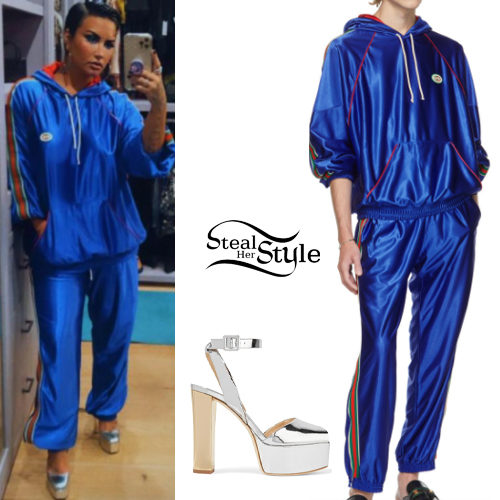 Blue Shiny Jersey Hoodie and Track Pants