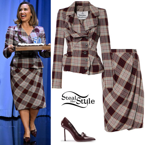 Checked Blazer and Skirt