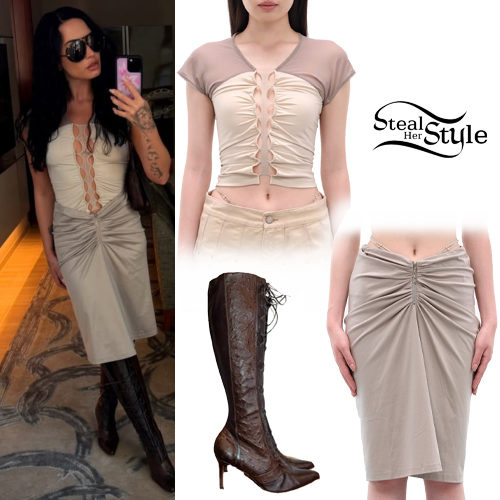 Cutout Tee, Midi Skirt