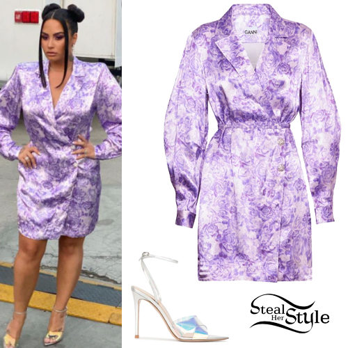 Lilac Printed Dress and Sandals