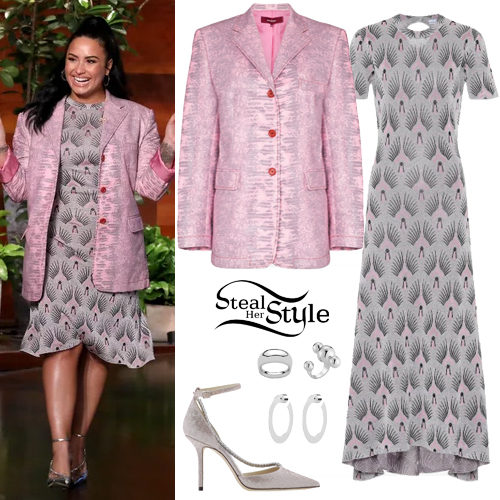 Pink Blazer, Printed Dress