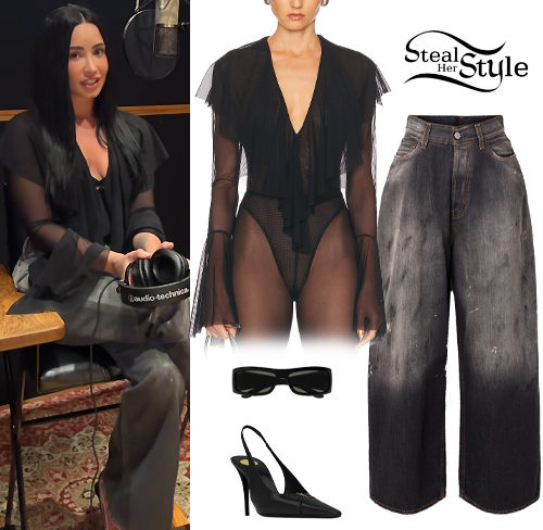 Ruffle Bodysuit, Black Jeans