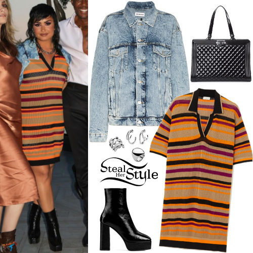 Striped Dress, Denim Jacket