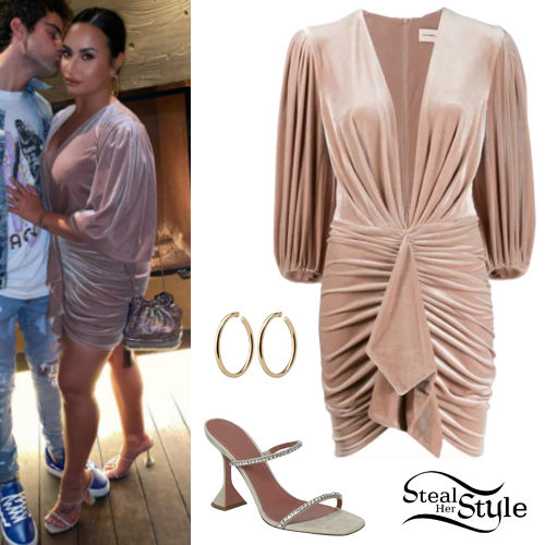 Velvet Mini Dress, Crystal Sandals