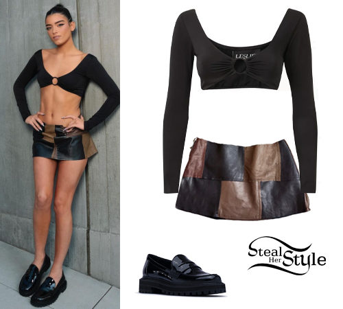 Black Crop Top, Patchwork Skirt