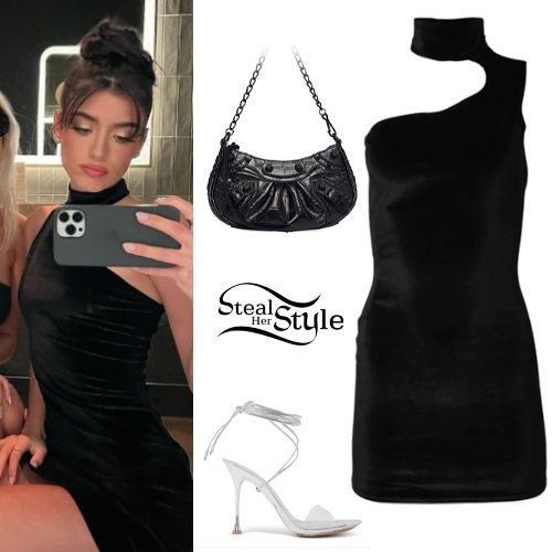 Black Dress, Clear Sandals