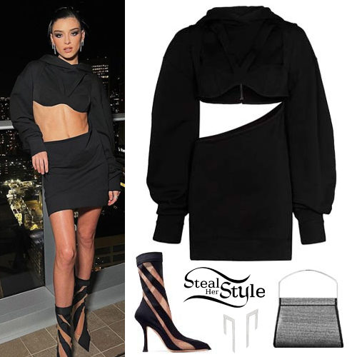 Hooded Top Dress, Panel Boots