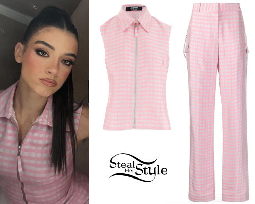 Pink Check Sleeveless Shirt and Matching Trousers