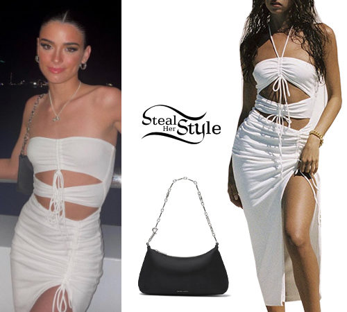 White Dress, Black Bag