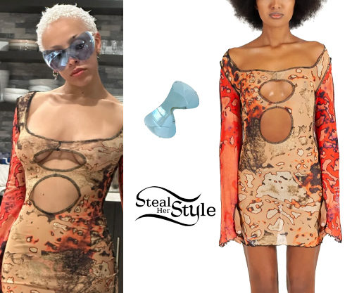 Cut-Out Dress, Blue Glasses