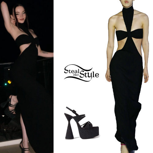 Black Dress, Platform Sandals