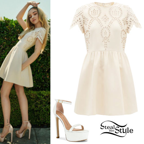 Embroidered Dress, Platform Sandals