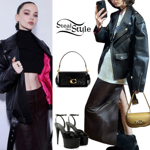 Leather Jacket and Skirt