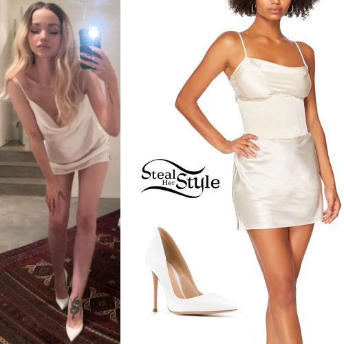 Slip Dress, White Pumps