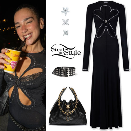 Black Dress, Studded Belt