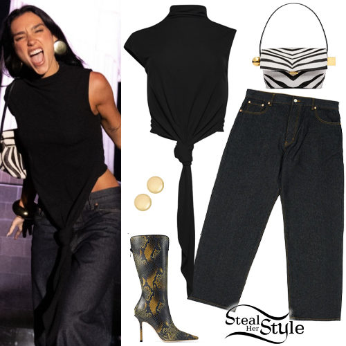 Black Knot Top, Blue Jeans