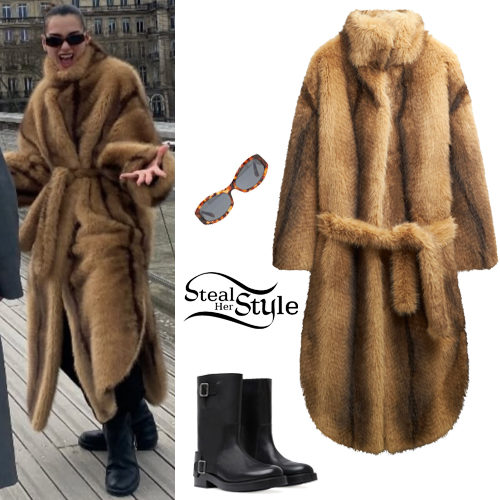 Fur Coat, Black Boots