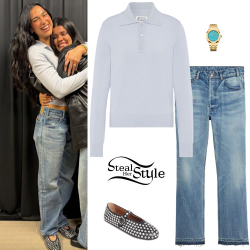 Maison Margiela Polo Knit and Studded Alaïa Flats