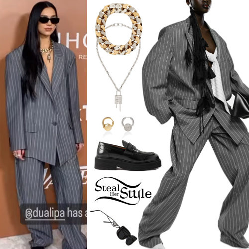 Pinstripe Suit, Black Loafers