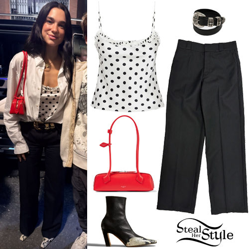 Polka Dot Top, Black Pants