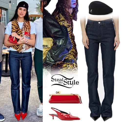 Printed Vest, Blue Jeans