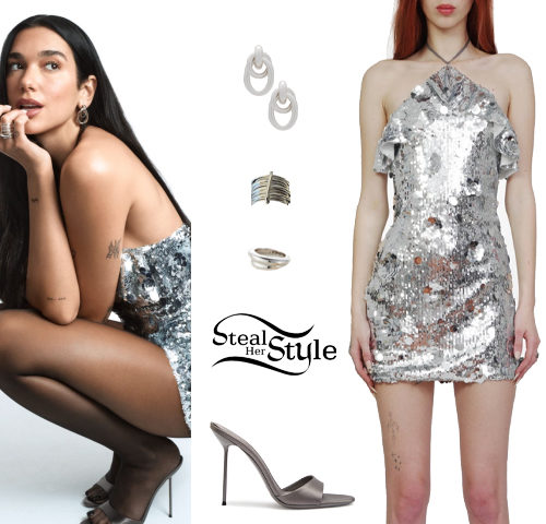 Silver Dress, Blue Bodysuit