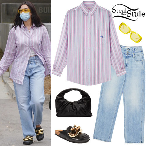 Striped Shirt, Chain Mules