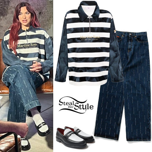 Striped Sweatshirt, Blue Jeans