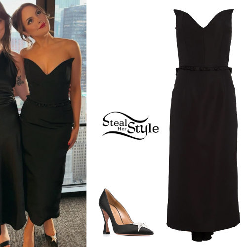 Black Dress, Embellished Pumps