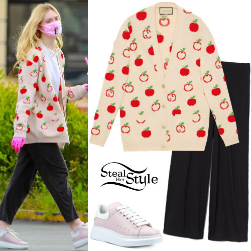 Apple Cardigan, Black Pants