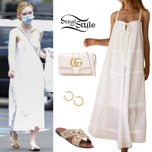 White Dress, Raffia Sandals