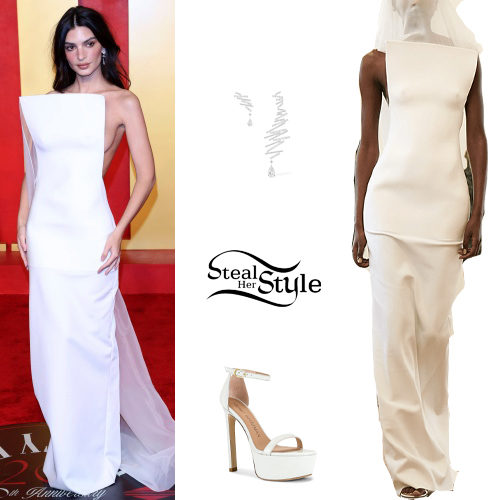 Jacquemus Sculptural White Gown and Platform Sandals