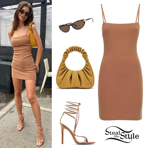 Brown Dress, Strappy Sandals