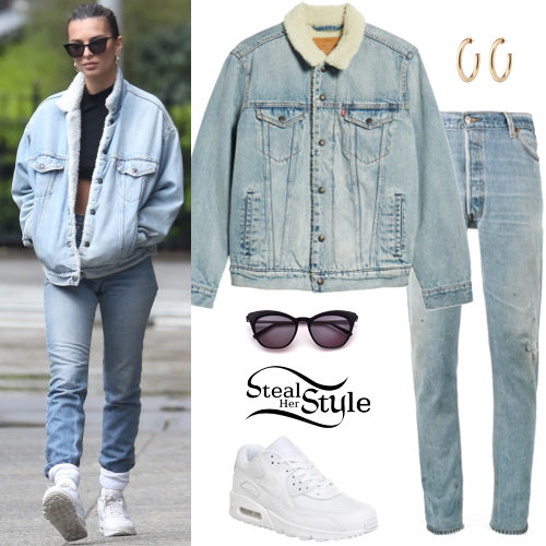 Denim Shearling Jacket and Jeans