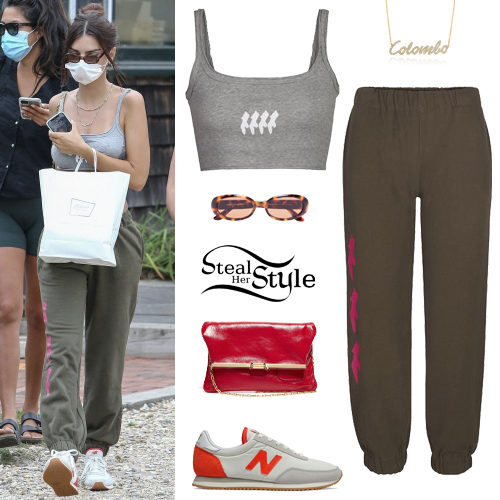 Grey Crop Top, Green Pants