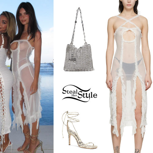 White Dress, Lace-Up Shoes