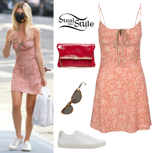 Printed Mini Dress, White Shoes