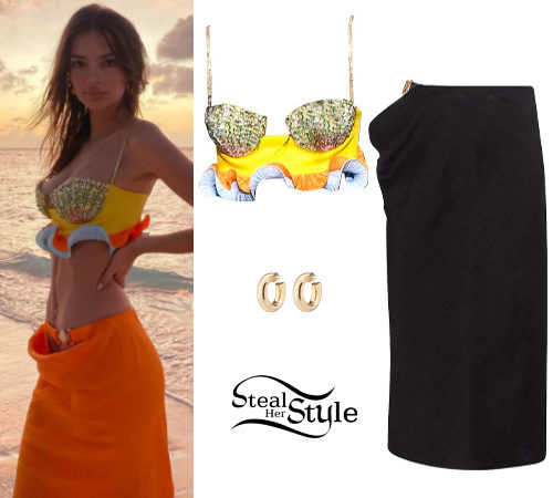 Embellished Top, Midi Skirt