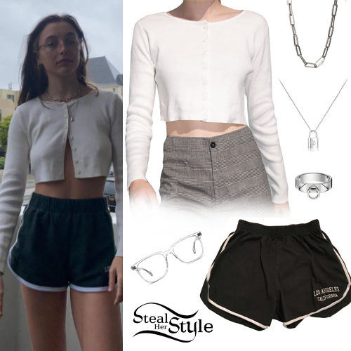 Crop Cardigan, Blue Shorts