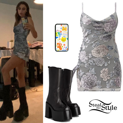 Floral Mini Dress, Platform Boots