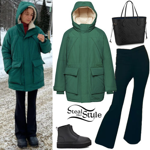 Green Jacket, Black Pants