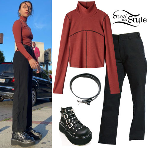 Long Sleeve Top, Black Pants