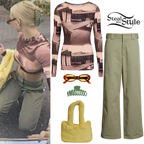 Printed Top, Green Pants