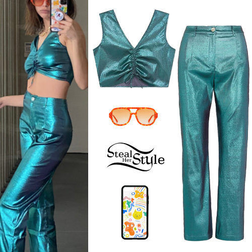 Shiny Crop Top and Pants