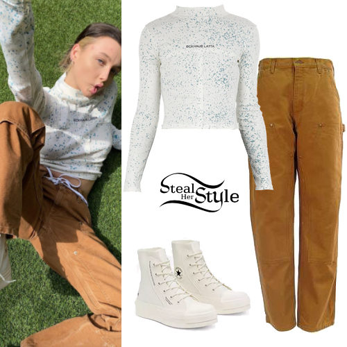 Turtleneck Top, Brown Pants