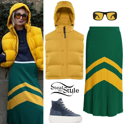 Yellow Vest, Green Skirt