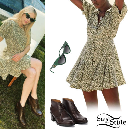 Floral Dress, Green Sunglasses