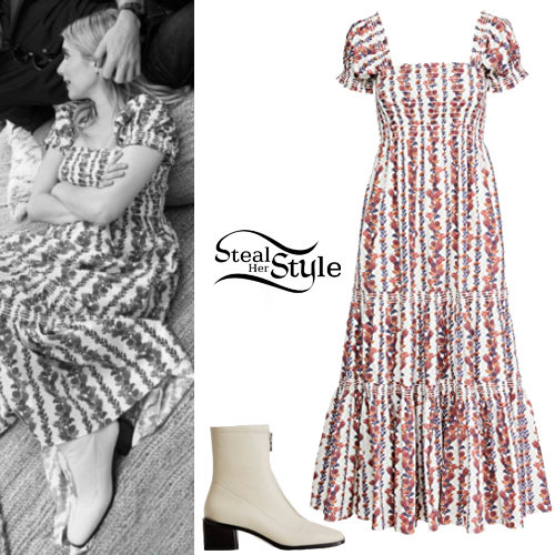 Floral Dress, White Boots