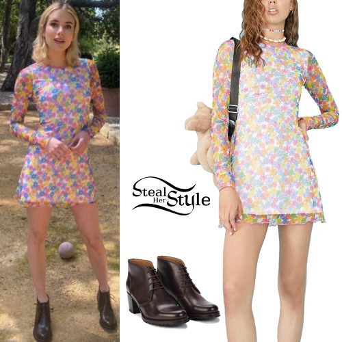 Floral Mini Dress, Ankle Boots